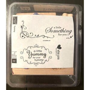 Stampin Up! Yummy wood mounted rubber stamp set 113782 new holiday